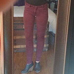 Zara Trafaluc Wine Low Waist Skinny Jeans